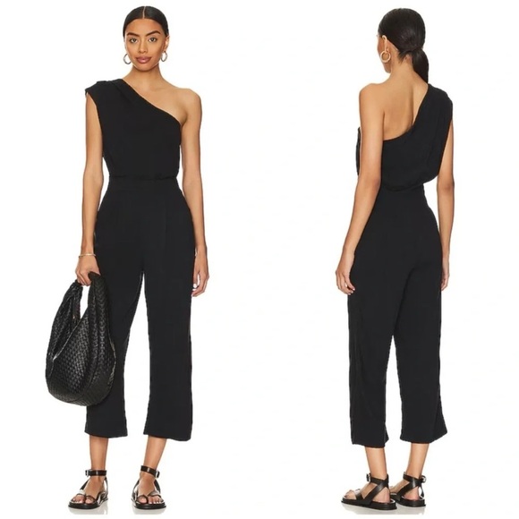 Free People Avery One Shoulder Jumpsuit Black - Picture 3 of 10